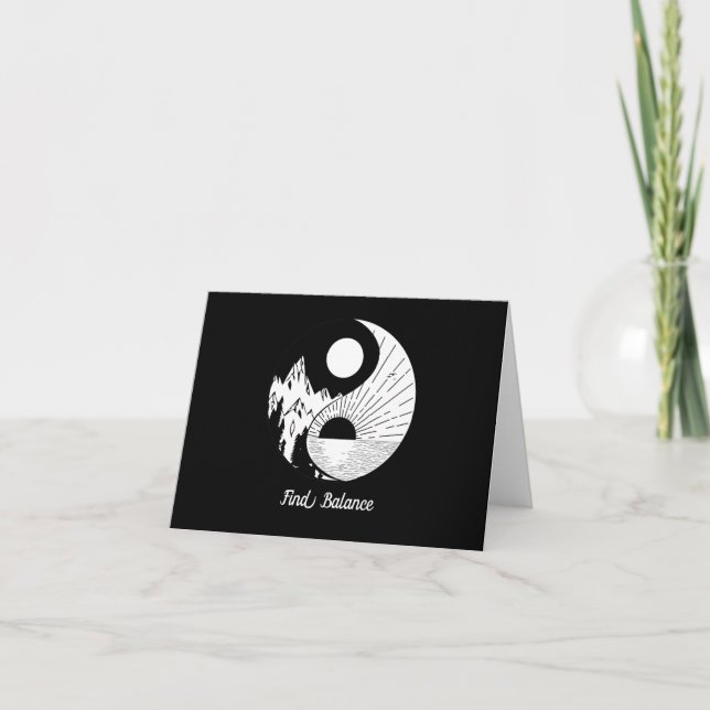 Balance Zen Yin Yang Schwarz-weiß Karte (Vorderseite)