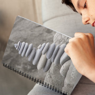 Balanced Beach Pebbles Rock Cairns Notizbuch