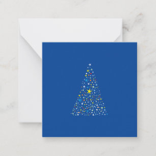 Balanced Blue Christmas Tree Stars Zusammensetzung Mitteilungskarte