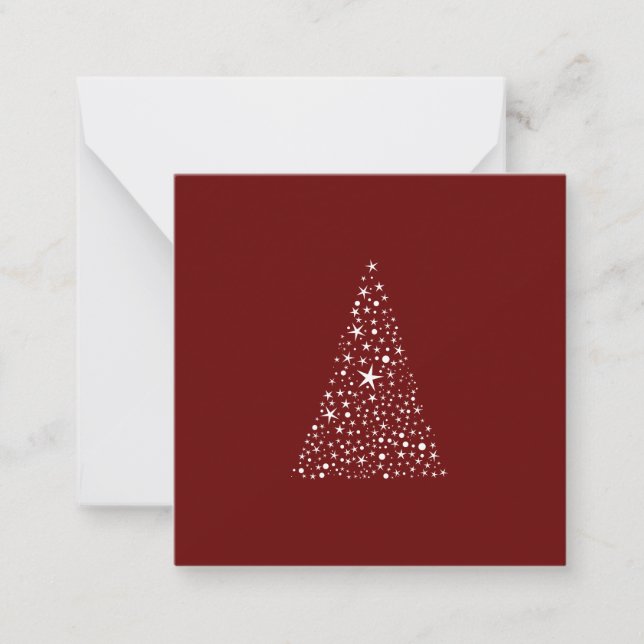 Balanced Bordeaux Weihnachtsbaumstars Zusammensetz Mitteilungskarte (Vorderseite)