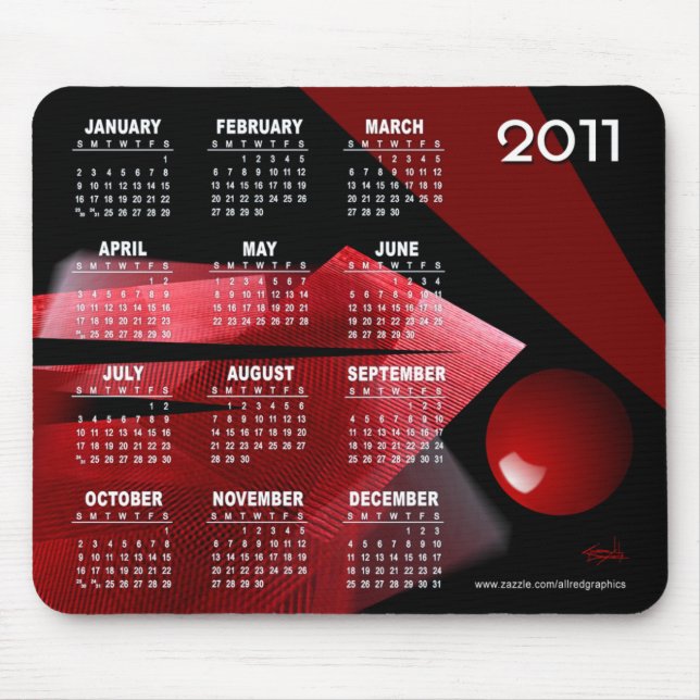 Balancen-abstrakter Kalender 2011 Mousepad (Vorne)