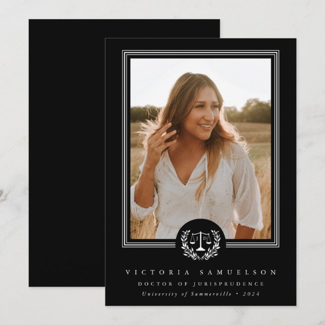 Balances de droit JD - Faire-part de cadre complet (Devant / Derrière)