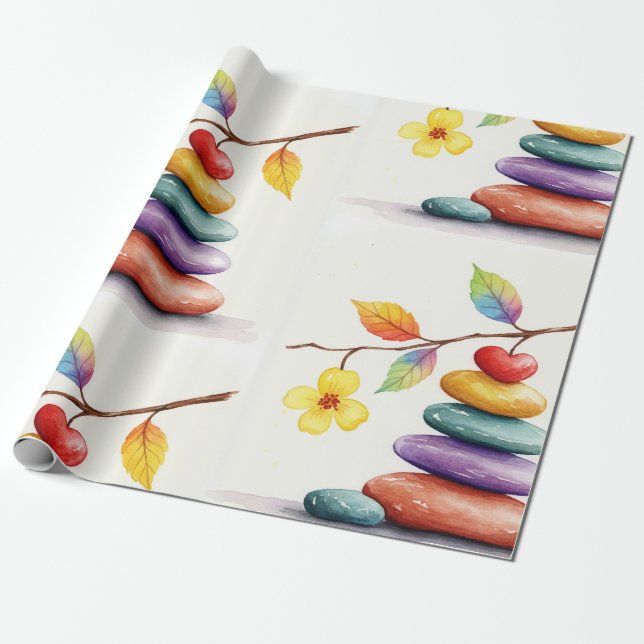 Balancierte Steine Geschenkpapier (Ungerollt)