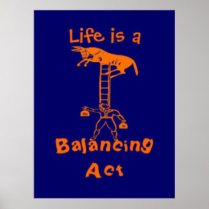 Balancing a Living Donkey ~ FARBWECHSEL 53X40 Poster