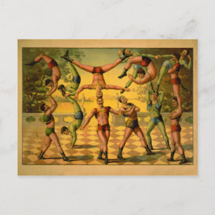 Balancing Acrobats Circus Poster Postkarte