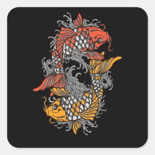 Balancing Koi Quadratischer Aufkleber