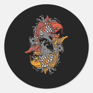 Balancing Koi Runder Aufkleber