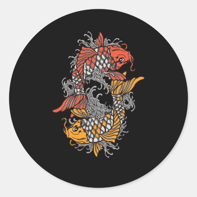 Balancing Koi Runder Aufkleber (Vorderseite)