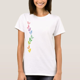 Balancing Retro Rainbow Chicks Fun T-shirt personn