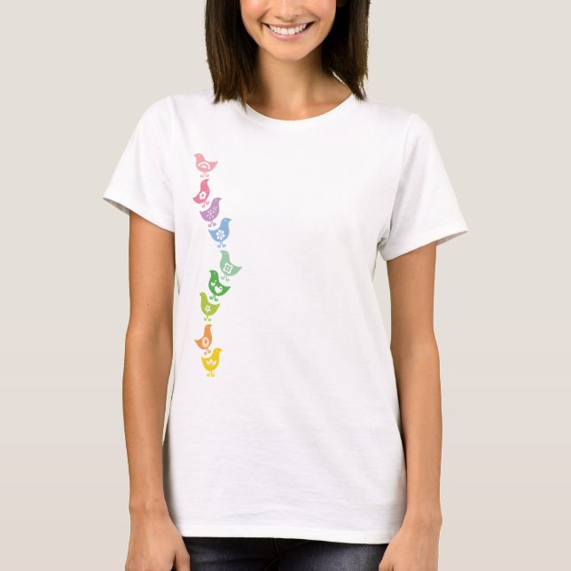 Balancing Retro Rainbow Chicks Fun T-shirt personn (Devant)