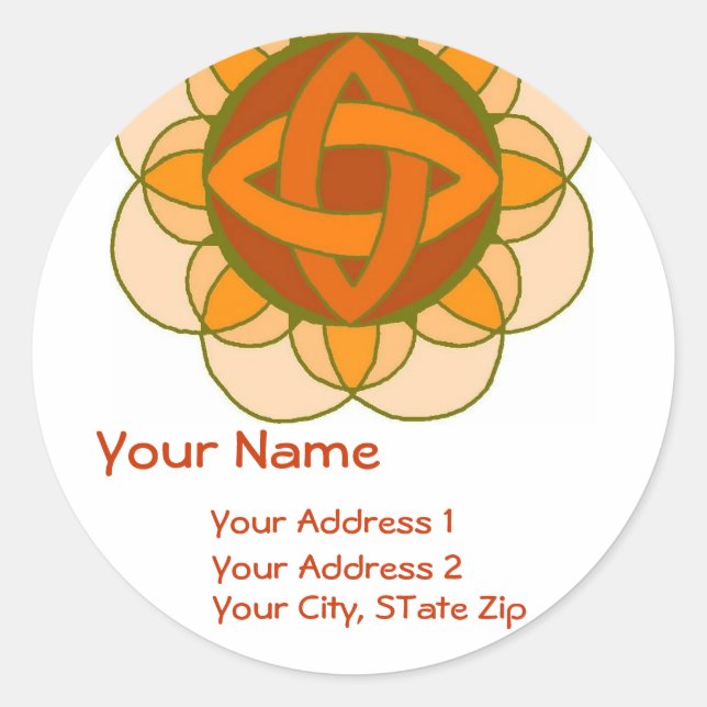 "Balancing the Sacral Chakra"-Adressetikett Runder Aufkleber (Vorderseite)