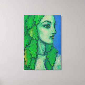 Balanis, Dryade, grüne Blätter, Waldgöttin, Kunst Leinwanddruck