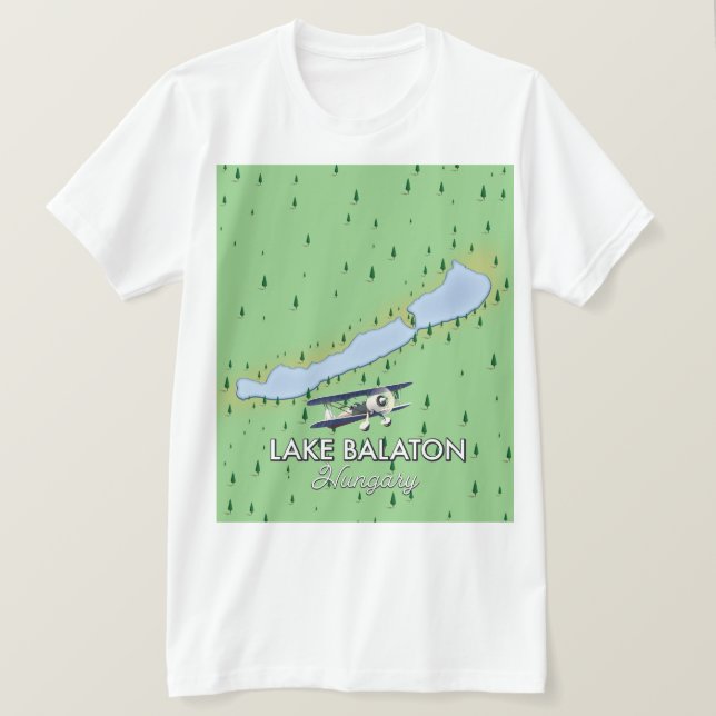 Balaton Ungarn Karte T-Shirt (Design vorne)