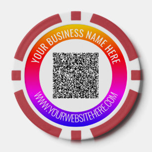 Balayage de code QR et jetons de poker de texte pe