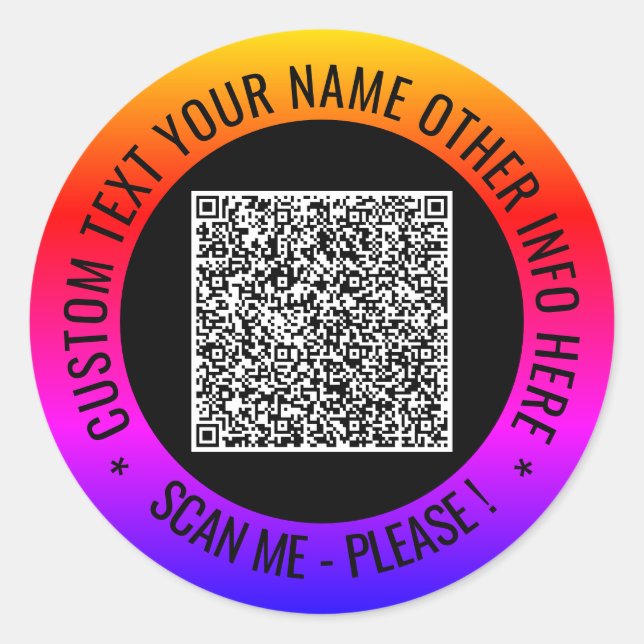 Balayage de code QR et stickers d'arrondi de texte (Devant)