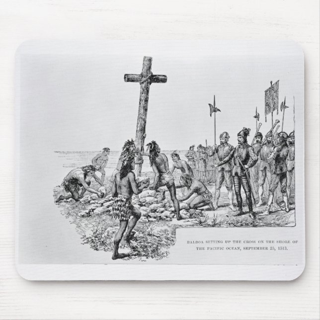 Balboa das Kreuz auf dem Ufer gründend Mousepad (Vorne)