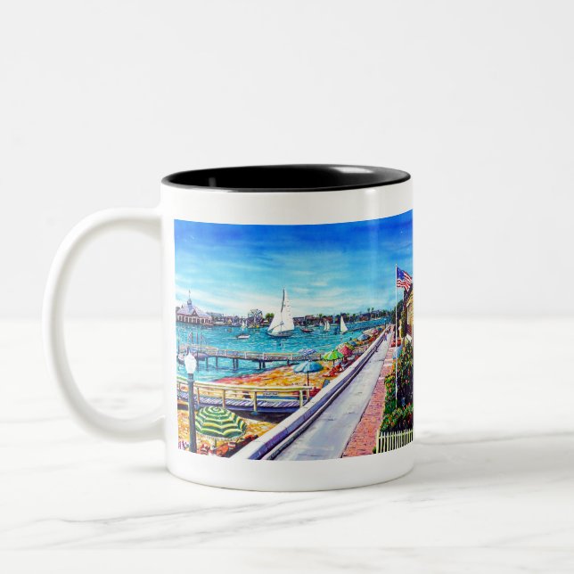 Balboa-Insel-Newport-Strand CA Zweifarbige Tasse (Links)