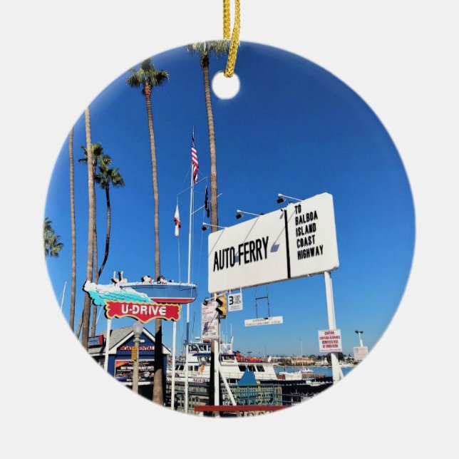 Balboa Island Ferry, Newport Beach, California Keramik Ornament (Vorne)