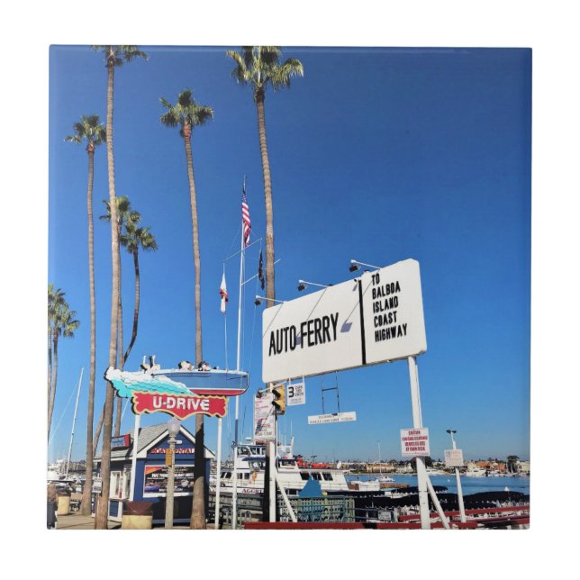 Balboa Island Ferry, Newport Beach, Kalifornien Fliese (Vorderseite)