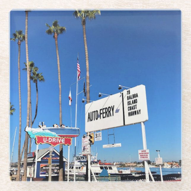 Balboa Island Ferry, Newport Beach, Kalifornien Glasuntersetzer (Vorderseite)