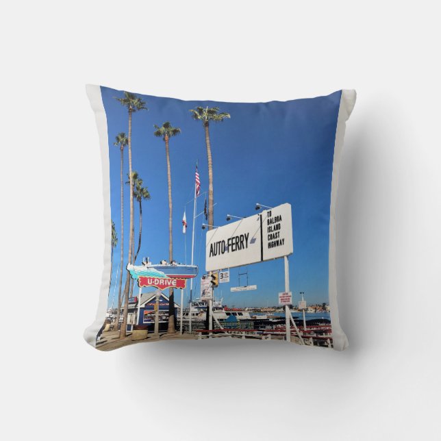 Balboa Island Ferry, Newport Beach, Kalifornien Kissen (Vorderseite)