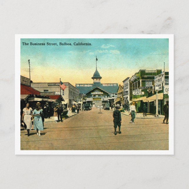 Balboa, Newport Beach CA, 1910er Postkarte (Vorderseite)