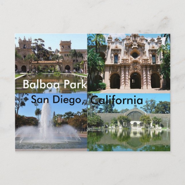 Balboa Park, San Diego, Kalifornien Postkarte (Vorderseite)