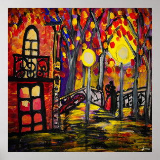 Balcon à la valeur de nuit Poster Papier (Matte)
