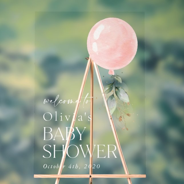 Balcon rose, Eucalyptus, Baby shower d'accueil (Neutre)