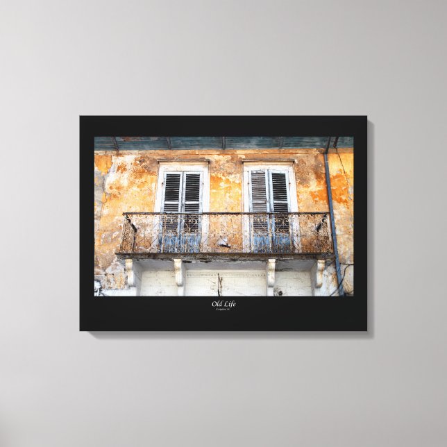 Balcons de vieux bâtiments, Limassol, Chypre toile (Recto)