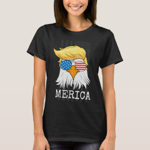 Bald Adler 4. Juli Trump American Flag Funny G T-Shirt