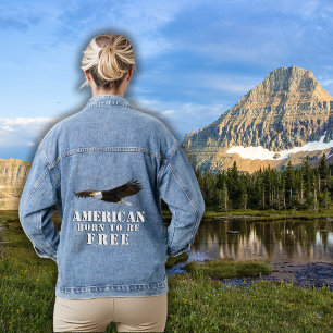 Bald Adler Amerikaner Geboren frei sein Jeansjacke