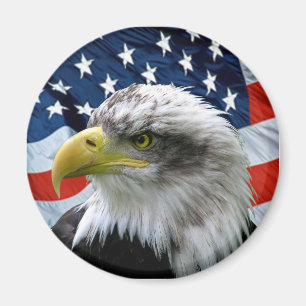 Bald-Adler-Amerikanische Flagge Magnet