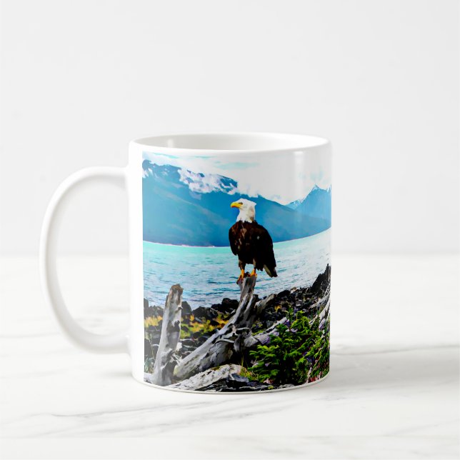 Bald-Adler an der Küste von Alaska Kaffeetasse (Links)
