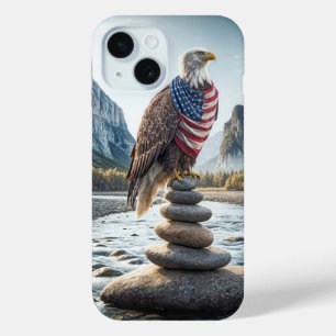 Bald Adler auf Cairn mit amerikanischer Flagge Case-Mate iPhone Hülle