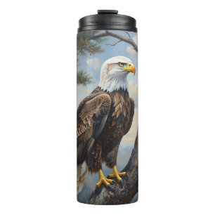 Bald-Adler auf einem Baum-Ölgemälde Thermosbecher