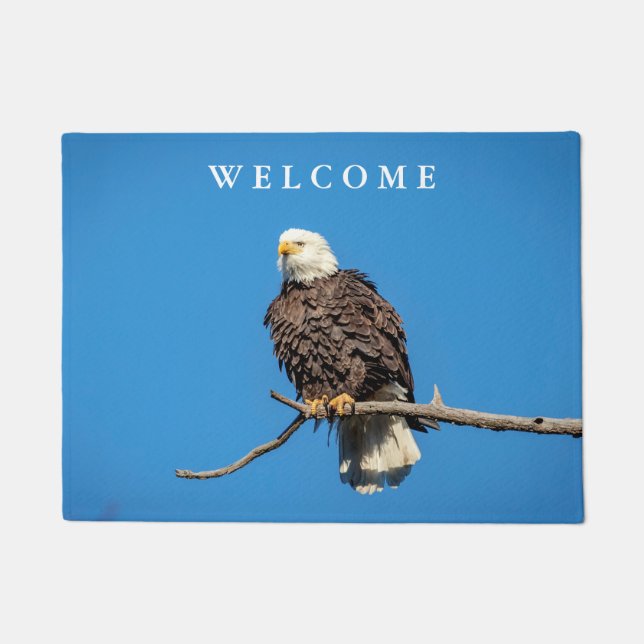 Bald-Adler auf einem Baumzweig Fußmatte (Vorderseite)