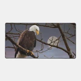 Bald Adler bei Vollmond bei Sonnenuntergang Schreibtischunterlage
