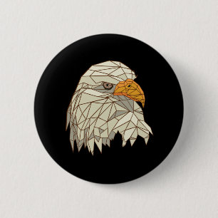 Bald Adler Bird of Prey Design Button