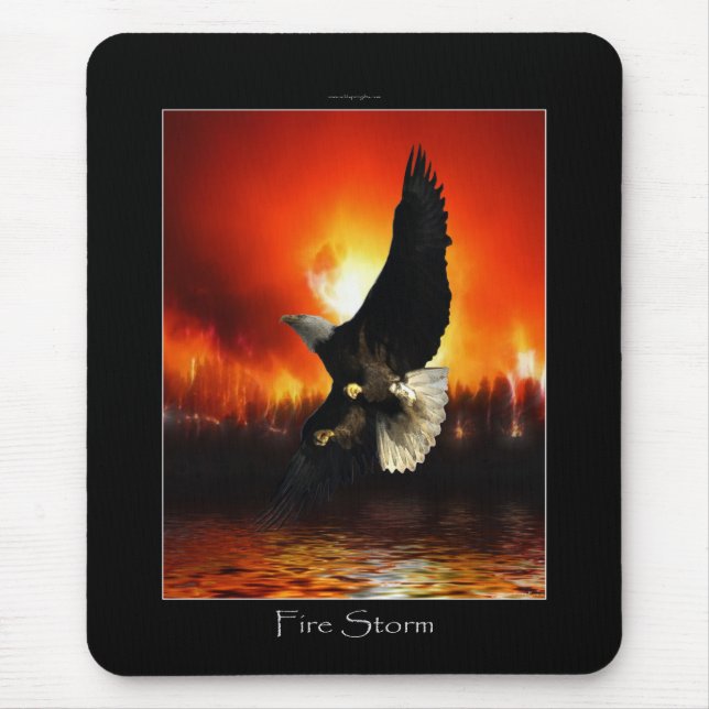 Bald Adler & Burning Forest Fire Mousepad (Vorne)