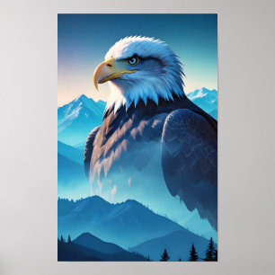 Bald Adler Doppelexposition Tierart Wildnis Poster