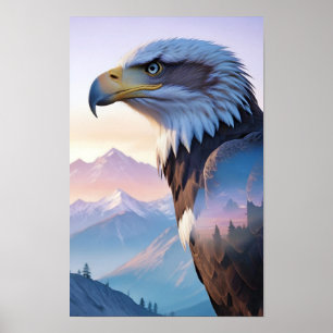 Bald Adler Doppelexposition Tierart Wildnis Poster