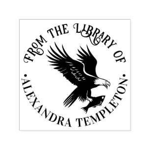 Bald Adler Flying mit Fischbibliothek Silhouette B Permastempel