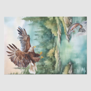 Bald-Adler-Forellen Wasserfarbe Seidenpapier