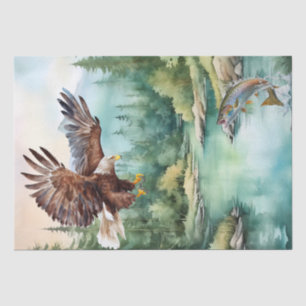 Bald-Adler-Forellen Wasserfarbe Seidenpapier