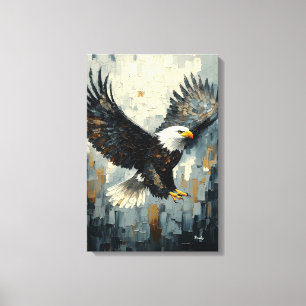 Bald Adler im Flug: Dynamische Impasto Kunst Leinwanddruck