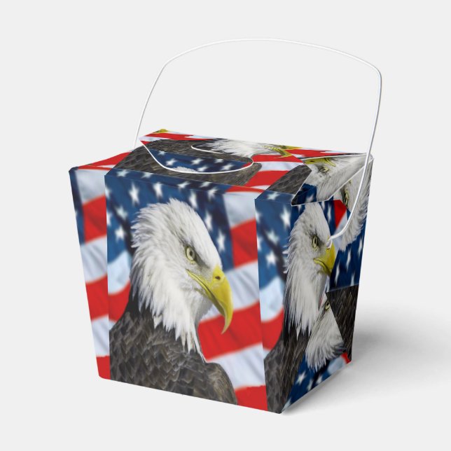 Bald-Adler-Kopf und eine amerikanische Flagge Geschenkschachtel (Vorderseite)
