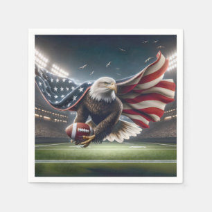 Bald Adler mit amerikanischem Fußball Serviette