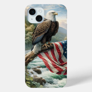 Bald-Adler mit amerikanischer Flagge auf Baumzweig Case-Mate iPhone Hülle