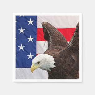 Bald Adler mit amerikanischer Flagge Serviette